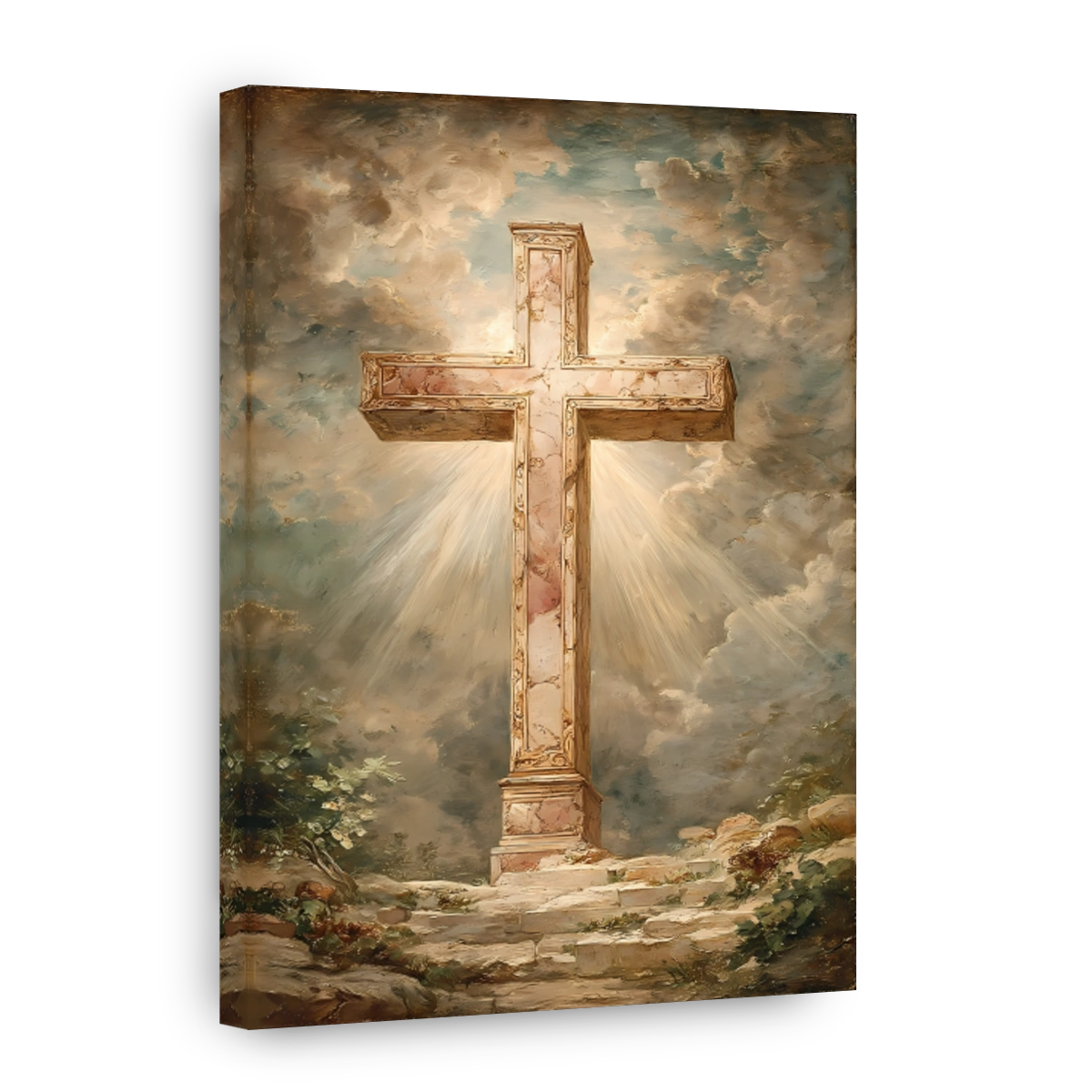 A Reverent Cross Painting
