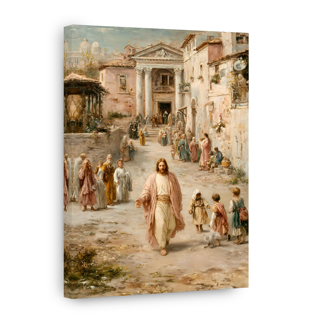 Jesus Christ Walking with Followers