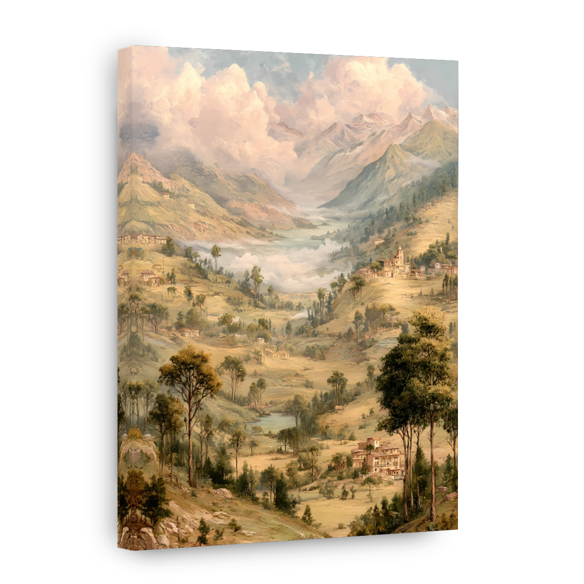 Serene Valley Landscape Painting