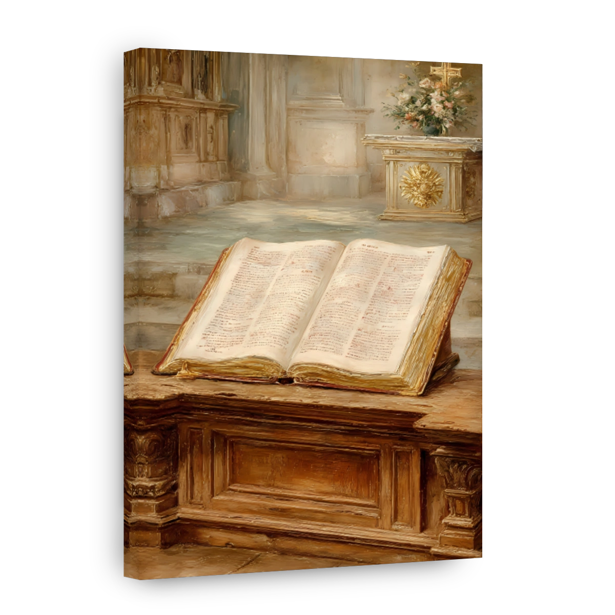 Open Bible in Church Setting