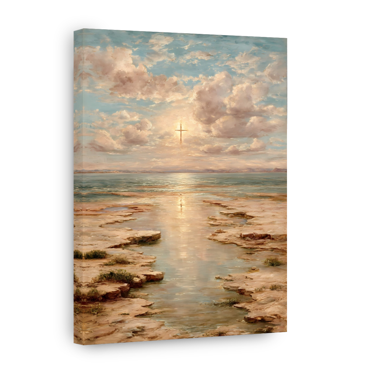 Hopeful Cross Over Water Painting