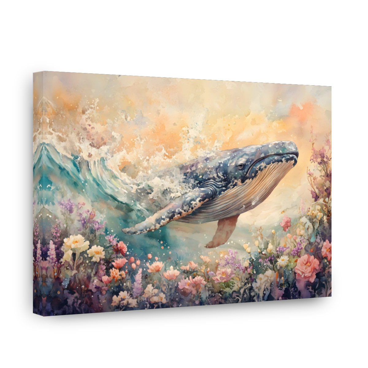 Dreamy Whale Amidst Flowers