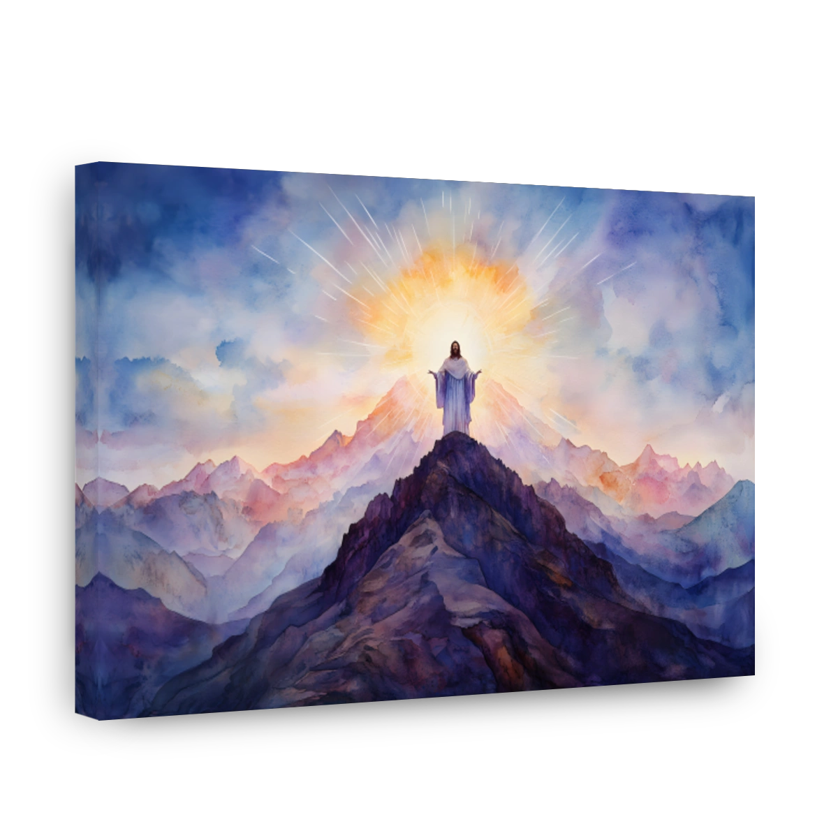 Jesus Christ Standing on Mountain Peak