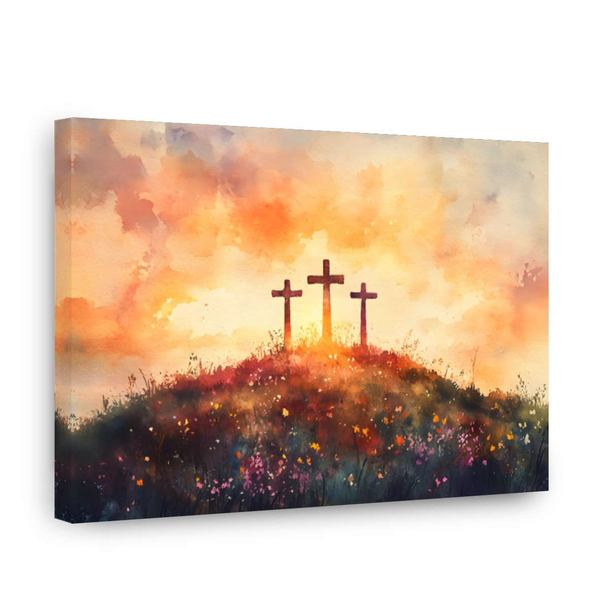 Three Crosses Watercolour Art